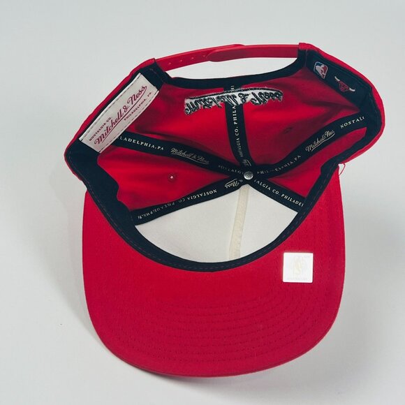 Mitchell & Ness NBA Chicago Bulls Red White Snapback Hat Cap Basketball Gear - Picture 6 of 8